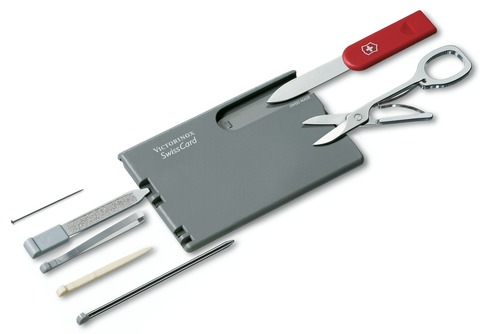 Швейцарская карта Victorinox SwissCard, Grey & Red (0.7106)