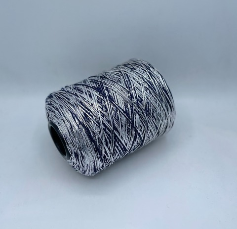 Luxury Production by Ri.Go (пр.Италия), art-Emporium, 340м/100гр, 90%Меринос,8%Полиэстер(фольга), 2%Полиамид , цвет-Синий+серебро(343/133) ,арт.32229