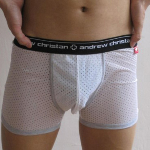 Мужские спортивные боксеры Andrew Christian White Sport Mesh Boxer