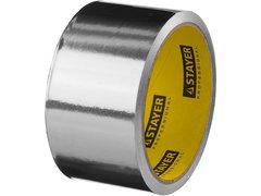STAYER ProTape, 50 мм, 10 м, до 120 °С, самоклеящаяся алюминиевая лента, Professional (12268-50-10)