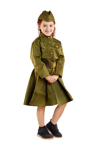 Военная форма детская Платье  ВОВ люкс