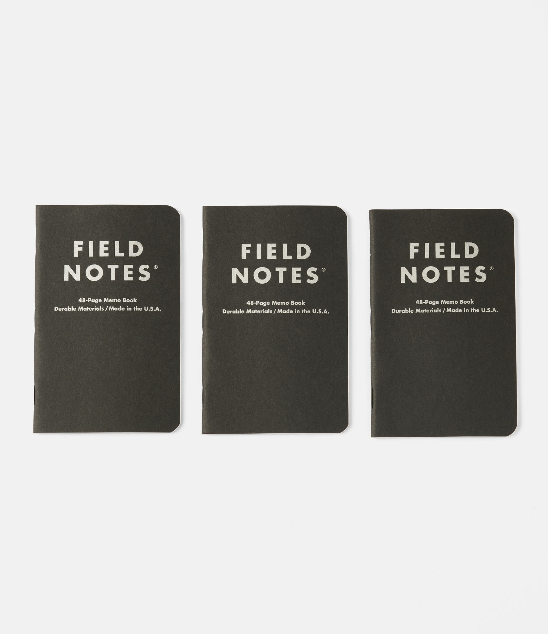 Field Notes Pitch Black Memo Book — набор блокнотов для заметок в точечную сетку