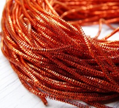 ТК026НН1 Трунцал (канитель), цвет: ярко-рыжий, размер: 1,5 мм, 5 гр.