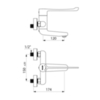 Delabie 2640S Механический настенный смеситель с последов-м открытием, излив пов.и фикс Д.120, станд. крепл.
