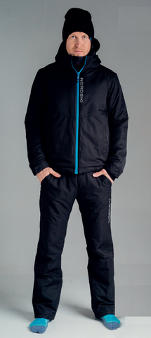 Мужской утеплённый прогулочный зимний костюм Nordski Montana черный-синий