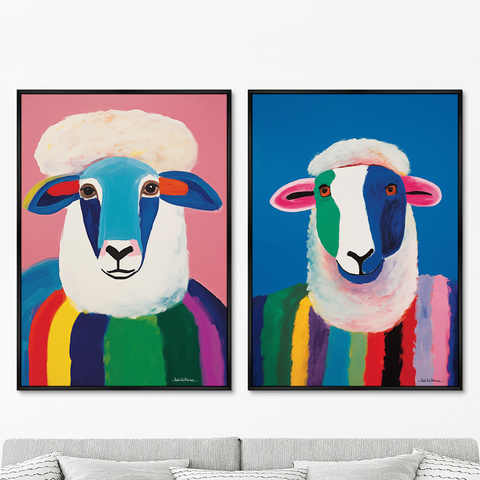 ArtNoMore - Набор из 2-х репродукций картин на холсте Sheep couple, 2024г.