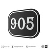 Номерок на дверь квартиры 905, для кабинета, офиса, шильдик 9 х 7 см, черный, Айдентика Технолоджи