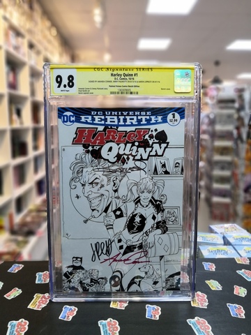 Harley Quinn #1 CGC 9.8 (Sketch cover signed by Amanda Conner, Jimmy Palmiotti, Aaron Lopresti)