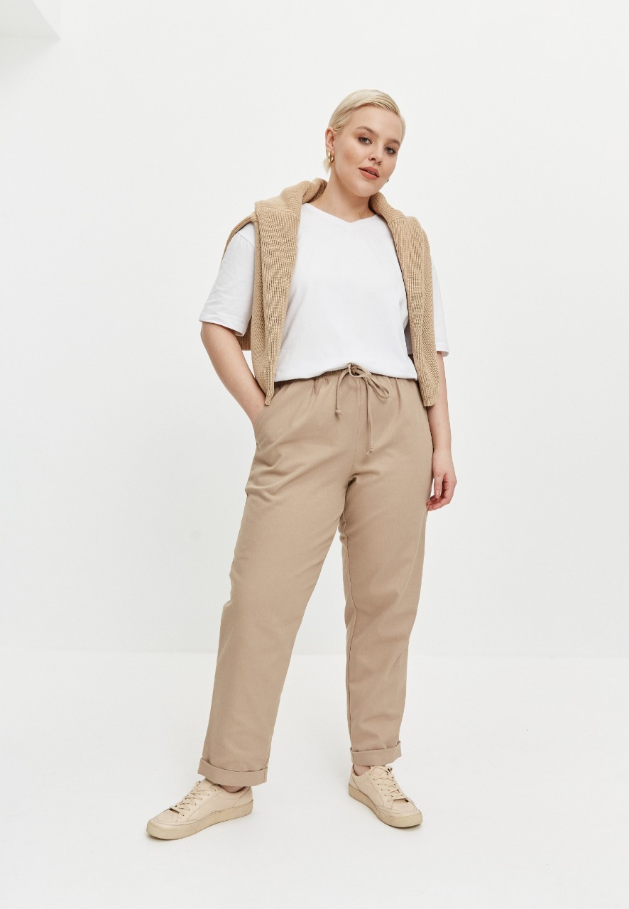 Брюки чиносы из хлопка, бежевый