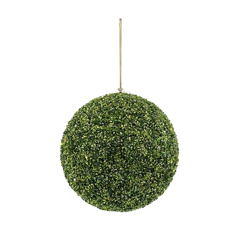 Шар с блестками 13см ChristmasDeLuxe premium collection зеленый