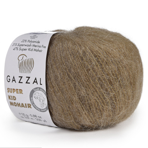 Пряжа Gazzal Super Kid Mohair 64406 песок