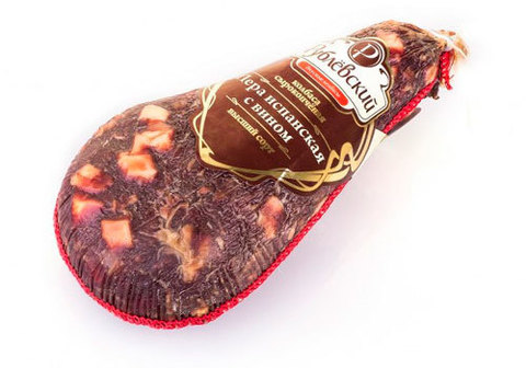 Колбаса сырокопченая Пера испанская с вином "Рублевский"~800г