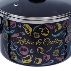 Кастрюля сталь, эмал, 3 л, с крыш, Сантэкс, Микс овощной, 1-2230112, индукц