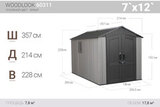 Пластиковый хозблок LifeTime WoodLook 7x12