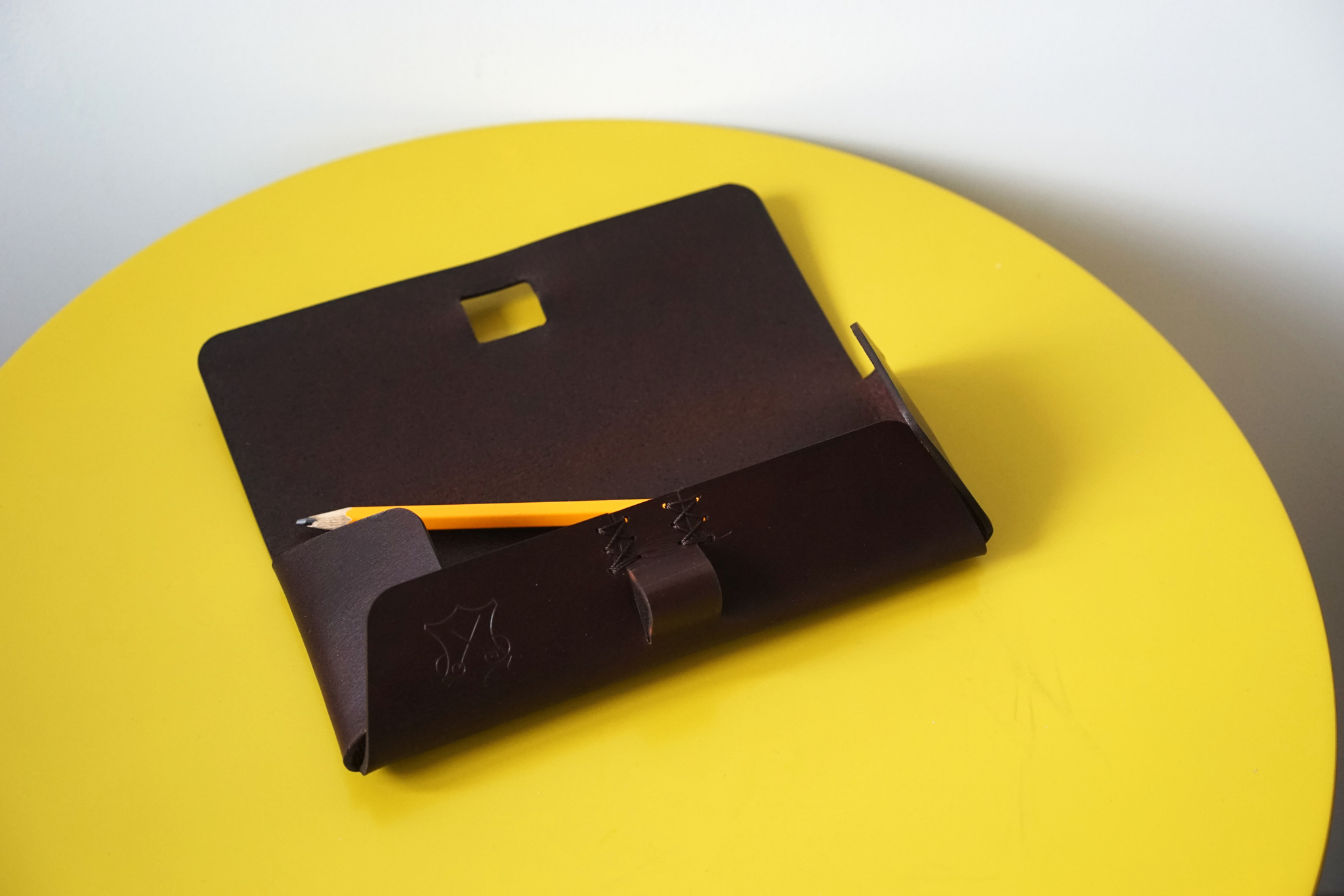 Leather Projects Pen-Lock Pencil Case Brown