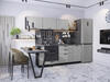 Прямая модульная кухня Фрейм-01 Grey Silk - Graphite 1782*2300*600
