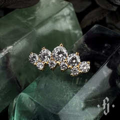 Кластер "Willa" - Желтое золото - White CZ