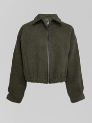 Бомбер Cherry однотонный укороченный на молнии с воротником