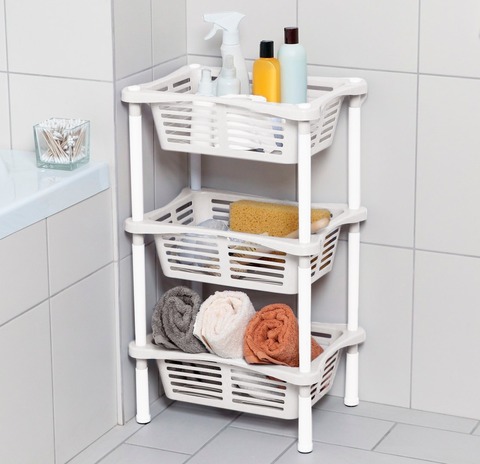 Этажерка с корзинками Krita 3-х секционная LM, слоновая кость