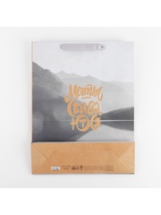 Пакет подарочный L горизонтальный, «С днем рождения», голография, 31*40*11 см (Д*В*Ш), 1 шт.