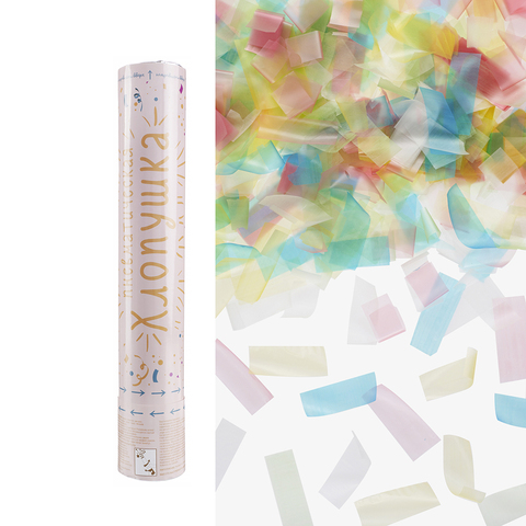 Пневмохлопушка, 30 см, Праздничный фейерверк, Прямоугольники, рисовая бумага, Ассорти, 1 шт.