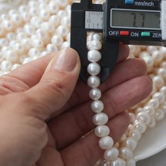 Жемчуг натуральный речной, круглый, 7-8 мм, 1 нить, Ж011