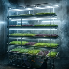 Многоярусный гидропонный стеллаж 5 ярусов B2500хД2100хШ600мм до 500 растений
