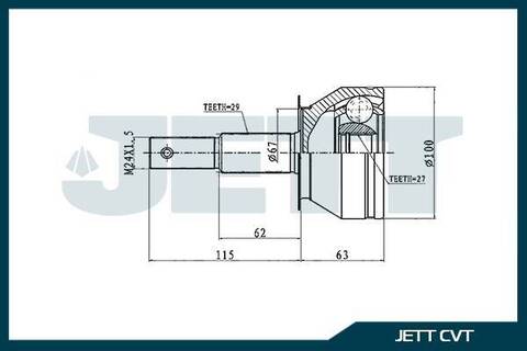 ШРУС внешний JETT V41-1240