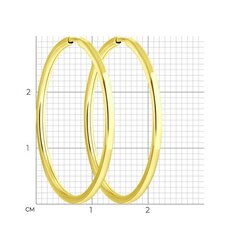 Серьги-конго из желтого золота 585 пробы гладкие d30мм