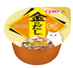 INABA Kinnodashi cup Куриное филе и микс тунцов Магуро и Кацуо Доп. рацион д/кош. 70г