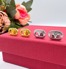 Серьги-пусеты Valentino цвет серебро/золото