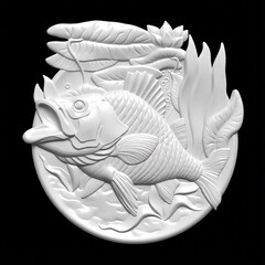 Силиконовый молд Рыба (медальон) № 0459