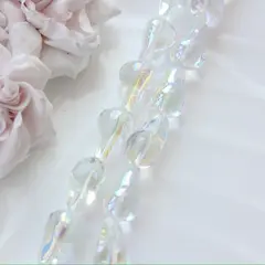 Бусины стеклянные, прозрачный с переливами, фриформ 22*13 мм, 1 бусина, МК039