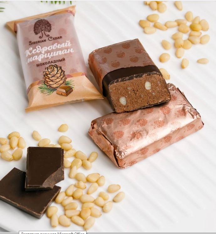 Конфеты Марципан кедровый с шоколадом батончик Сибирский Кер 40 г
