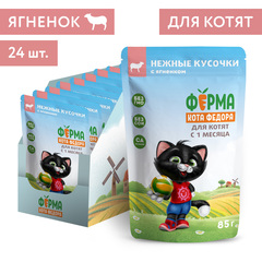 Мнямс Кот Федор пауч для котят нежные кусочки в желе с ягненком 85 гр