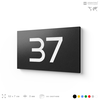 Табличка с номером 37 на дверь квартиры, для офиса, кабинета, аудитории, склада, черная 120х70 мм, Айдентика Технолоджи