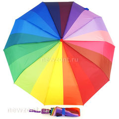 Зонтик цвета радуги автоматический MNS с фиолетовой ручкой