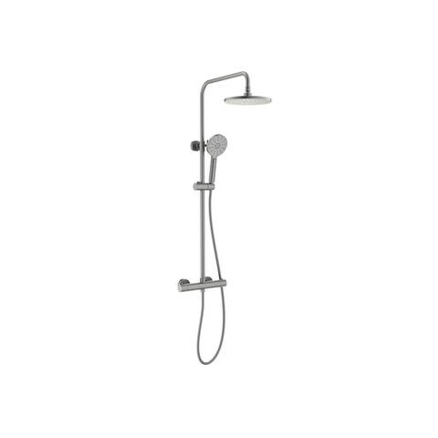 Aquatek AQ2343BGM AQ2343BGM ЕВРОПА термостатическая душевая система (смеситель для душа) 220мм, шлиф. черный хром