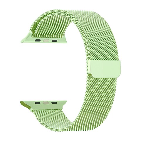Металлический ремешок Миланская петля Milanese loop 38 мм / 40 мм / 41 мм для Apple Watch (Мятно-зелёный)