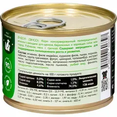 ENSO консервы для щенков, беременных и кормящих собак рубленое мясо ягненка с гречкой и овощам 190гр