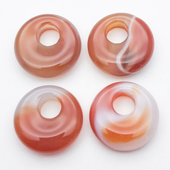 Сердолик, размер 18 мм, отверстие 5 мм, цена за набор 4 шт