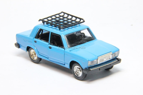 VAZ-2107 Lada with roof rack blue Agat Mossar Tantal 1:43