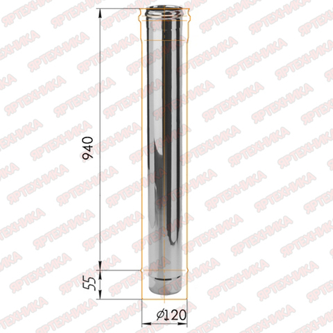 Труба моно 1,0м d120мм (430/0,5мм) Ferrum