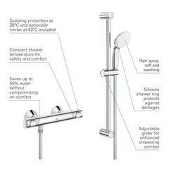Термостат для душа GROHE Grohtherm 500, с душевым гарнитуром, хром (34796000)