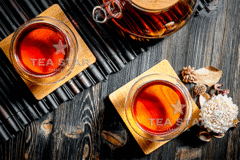 Стеклянная чашка с двойными стенками "Лилия", 180 мл, 4 шт