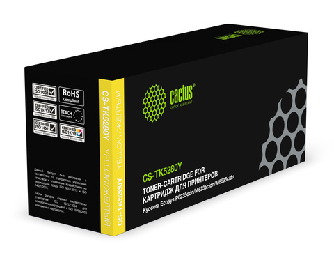 Картридж лазерный Cactus CS-TK5280Y TK-5280Y желтый (11000стр.) для Kyocera Ecosys P6235cdn, M6235cidn, M6635cidn
