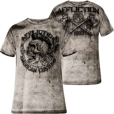 Affliction | Футболка мужская AC NATIVE PETROL A22395 перед и спина