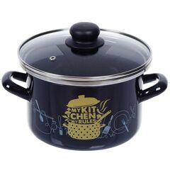 Кастрюля сталь, эмал, 3 л, с крыш, Сантэкс, Моя кухня, 1-2230112, индукц