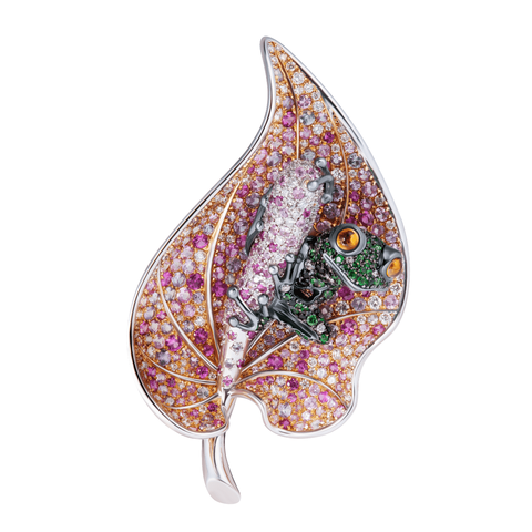 Брошь с Цветными Сапфирами, Цаворитами и Бриллиантами, Brs0179-0/1