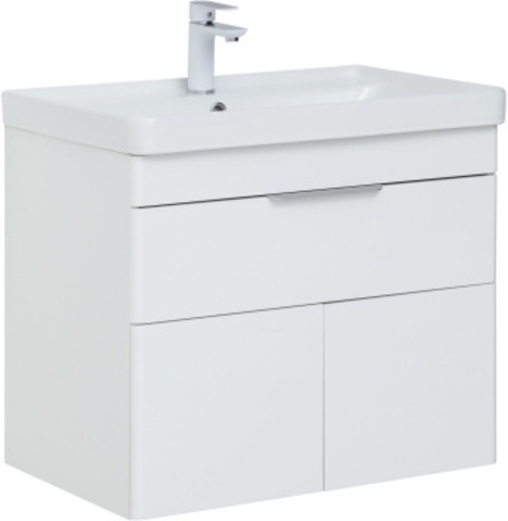 Aquanet 310149 Тумба Ирис new 70 подвесная 1 ящ. 2 фасада цв.белый глянец (310149)